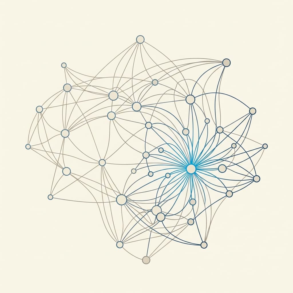 Abstract illustration of interconnected nodes forming a protective network